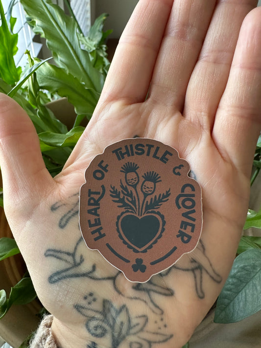 Heart of Thistle and Clover Sticker